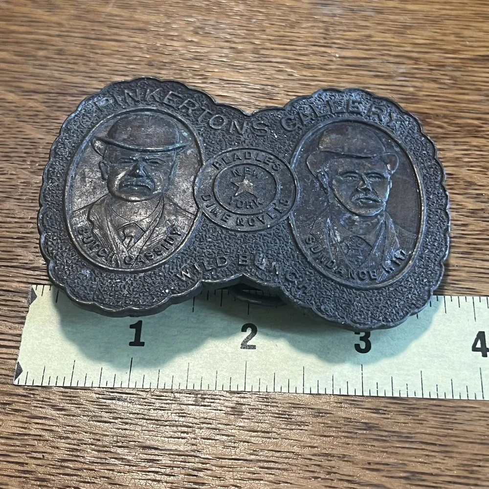 Vintage Napoleon Pinkerton Gallery Belt Buckle Butch Cassidy Sundance Kid R-36